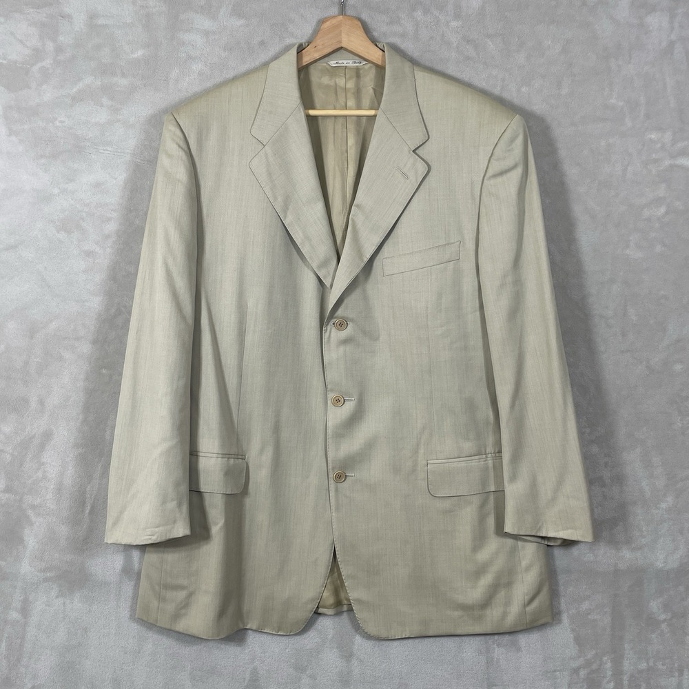 Canali Blazer Jacket Sport Coat Mens 46 XL Italy 3 Button Super 120s Great Scott